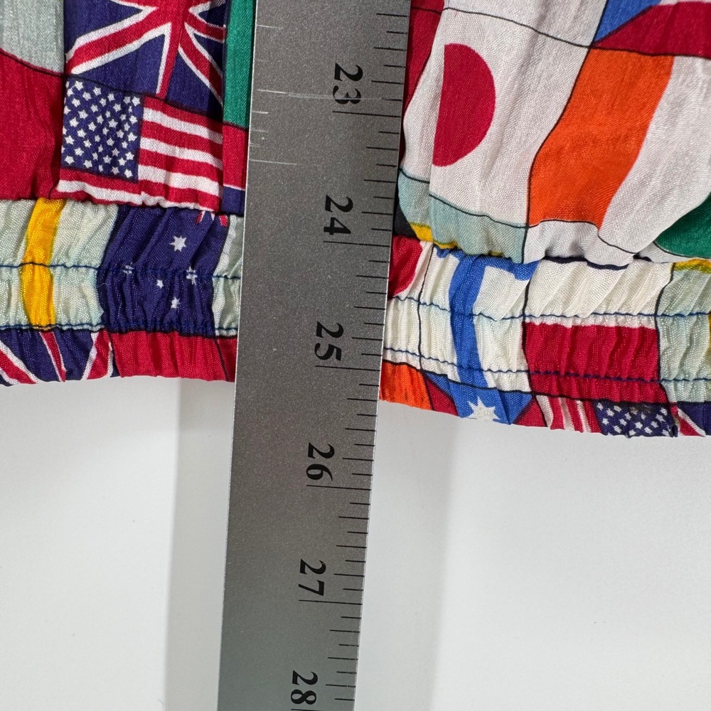 Solare‎ Sporta Flag Print Windbreaker Jacket Women Small Multicolor Vintage 90s - Picture 6 of 9